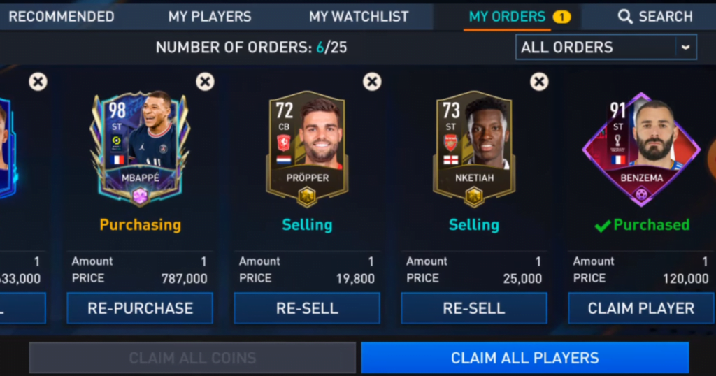 FIFA Mobile Market Players